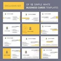 Set of 12 Microphone Creative Busienss Card Template Editable Creative logo and Visiting card background vector