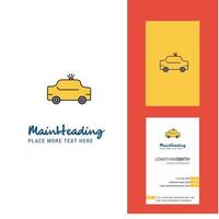 vector de diseño vertical de tarjeta de visita y logotipo creativo de taxi