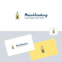 Drink bottle vector logotype with business card template Elegant corporate identity Vector