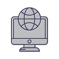 icono de vector de globo lcd