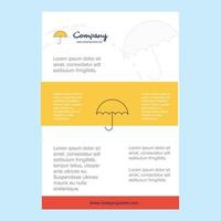Template layout for Umbrella comany profile annual report presentations leaflet Brochure Vector Background