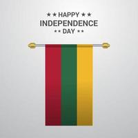 Lithuania Independence day hanging flag background vector