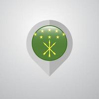 Map Navigation pointer with Adygea flag design vector