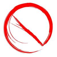 Vector red circle of danger, prohibition, no, on a white background. Editable blank icon template.