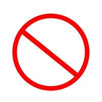 Stop sign icon with red circle. Danger symbol, watch out, no, on a white background. Vector