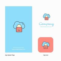 Secure cloud Company Logo App Icon and Splash Page Design Creative Business App Design Elements vector