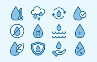 Set Of Water Icon With Line Style vector