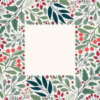 Winter Floral And Greenery Border Background vector