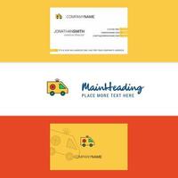 Beautiful Ambulance Logo and business card vertical Design Vector