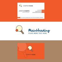 Beautiful Table tennis racket Logo and business card vertical Design Vector