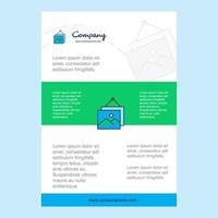 Template layout for Image frame comany profile annual report presentations leaflet Brochure Vector Background