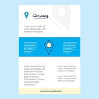 Template layout for Map location comany profile annual report presentations leaflet Brochure Vector Background