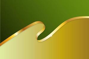 green luxury background with gold ribbon. Abstract green gradient vector banner