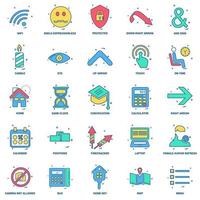 25 Business Concept Mix Flat Color Icon set vector