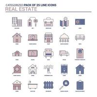 Vintage Real Estate Icon set 25 Flat Line icon set vector