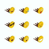 Set of Yellow emojis design vector