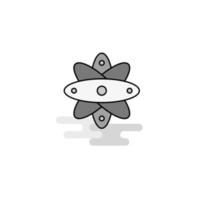 vector de icono gris lleno de línea plana de icono web nuclear