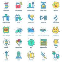 25 Business Concept Mix Flat Color Icon set vector