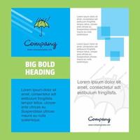 Raining and Umbrella Company Brochure Title Page Design Company profile annual report presentations leaflet Vector Background