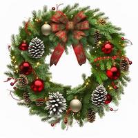 3d christmas Wreath on isolated white background. Holiday, celebration, december, merry christmas photo