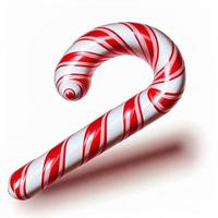 3d christmas candy cane on isolated white background. Holiday, celebration, december, merry christmas photo