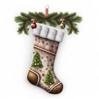 3d christmas stockings on isolated white background. Holiday, celebration, december, merry christmas photo