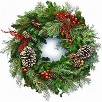 3d christmas Wreath on isolated white background. Holiday, celebration, december, merry christmas photo