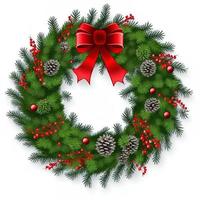 3d christmas Wreath on isolated white background. Holiday, celebration, december, merry christmas photo