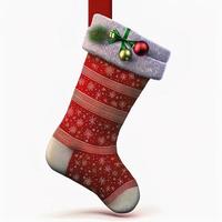 3d christmas stockings on isolated white background. Holiday, celebration, december, merry christmas photo