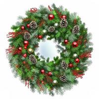 3d christmas Wreath on isolated white background. Holiday, celebration, december, merry christmas photo