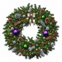 3d christmas Wreath on isolated white background. Holiday, celebration, december, merry christmas photo