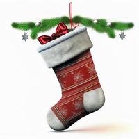 3d christmas stockings on isolated white background. Holiday, celebration, december, merry christmas photo