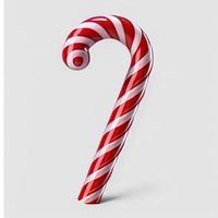 Bastón de caramelo de Navidad 3d sobre fondo blanco aislado. fiesta, celebracion, diciembre, feliz navidad foto