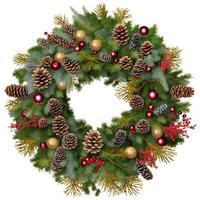 3d christmas Wreath on isolated white background. Holiday, celebration, december, merry christmas photo