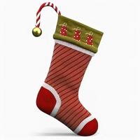 3d christmas stockings on isolated white background. Holiday, celebration, december, merry christmas photo