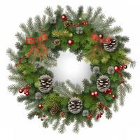 3d christmas Wreath on isolated white background. Holiday, celebration, december, merry christmas photo