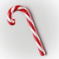 3d christmas candy cane on isolated white background. Holiday, celebration, december, merry christmas photo