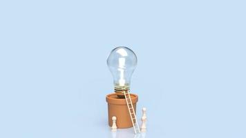 The light bulb in plant for creative or energy concept 3d rendering photo