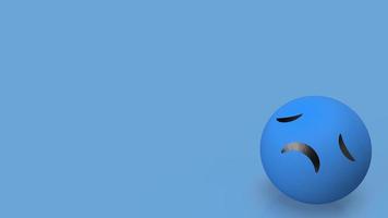 sad emotion on blue background 3d rendering photo