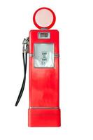 Vintage fuel pump on white background photo