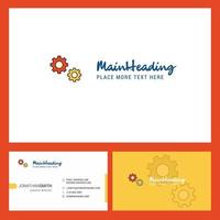 Gear Logo design with Tagline Front and Back Busienss Card Template Vector Creative Design