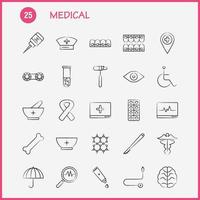 conjunto de iconos médicos dibujados a mano para infografías, kit uxui móvil y diseño de impresión, incluye caja de primeros auxilios de laboratorio médico de ciencia de adn, vector médico eps 10