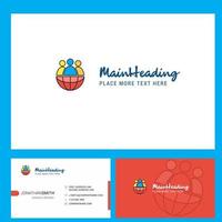 Group avatar Logo design with Tagline Front and Back Busienss Card Template Vector Creative Design