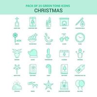 25 conjunto de iconos de navidad verde vector