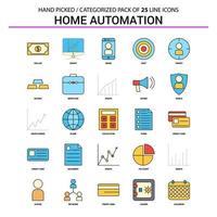 Home Automation Flat Line Icon Set Business Concept Icons Design vector