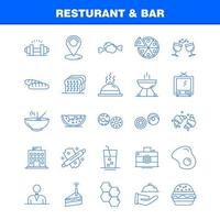 icono de línea de restaurante y bar para impresión web y kit de uxui móvil como juego de casino grupo casa cámara entretenimiento imagen pictograma paquete vector