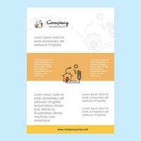 Template layout for Electric power comany profile annual report presentations leaflet Brochure Vector Background