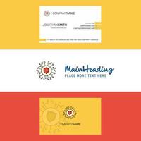 Beautiful Protected processor Logo and business card vertical Design Vector