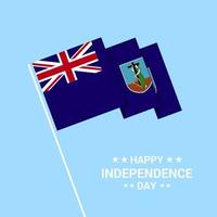 Montserrat Independence day typographic design with flag vector