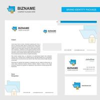 Locked folder Business Letterhead Envelope and visiting Card Design vector template